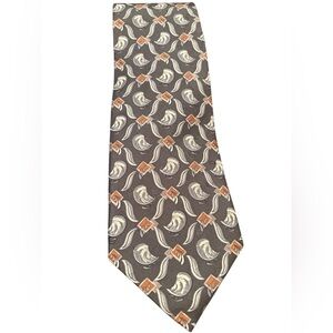 ❇️FILOGRANA UOMO Elegant Gray and Brown Men's Tie MADE  IN ITALY 🇮🇹 ❇️